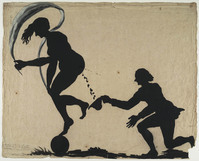 KT 2010 207
<br/>
Vrouw met lint op bal
<br/>
<em>Anoniem</em>